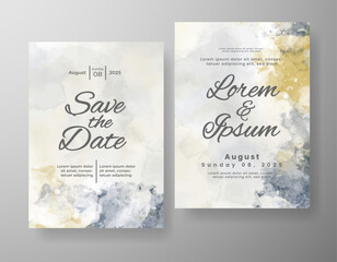 Wedding invitation with abstract watercolor background