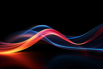 abstract light wave background isolated on black