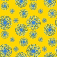Simple floral seamless pattern with flowers for fabrics and cards and linens