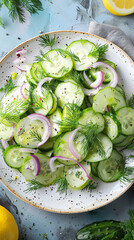 salad with cucumber and onion