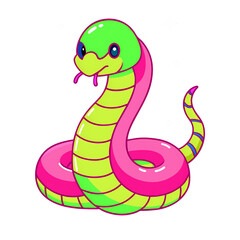 Fototapeta premium expressive, cheerful, colorful chubby cute Snyke cut out transparent background 