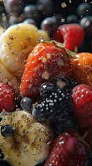 promotion background of mixed berries and fruits 