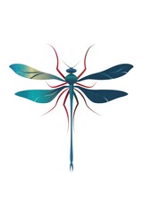 Dragonfly logo illustration on white background. Emblem, icon for company or sport team branding