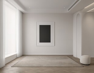 Fototapeta premium Modern Living Room Interior Mockup with Wall Art and Decoration