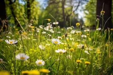 Vibrant wildflower meadow in nature