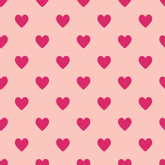Valentine pattern seamless heart shape pink colors background.
