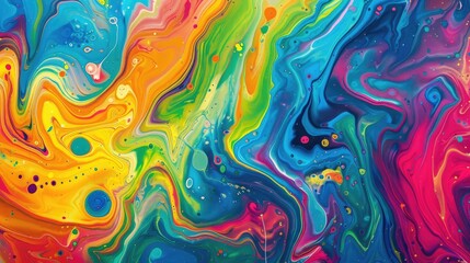 Obraz premium Colorful abstract painting background. Liquid marbling paint background. Fluid painting abstract texture. Intensive colorful mix of acrylic vibrant
