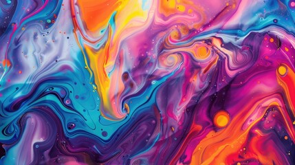 Colorful abstract painting background. Liquid marbling paint background. Fluid painting abstract texture. Intensive colorful mix of acrylic vibrant