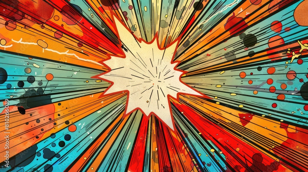 Poster exploding star burst texture japanese radius cartoon pattern abstract background