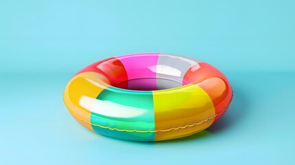 top view Set of colored inflatable swimming ring PNG isolated on white and transparent background - group of rubber rings pr swim tube for summer vacation advertisingg concept