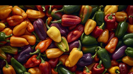 Chili Harvest: A bountiful assortment of freshly picked peppers, symbolizing the essence of spice and flavor.
