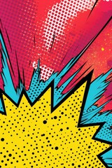 abstract comic book style background with colorful dots and shapes