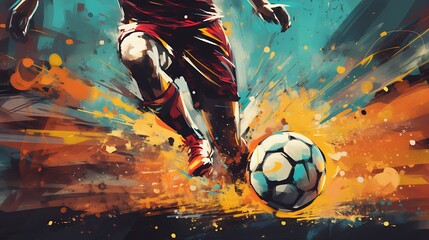 detail shot of a player kicking the ball to score a goa