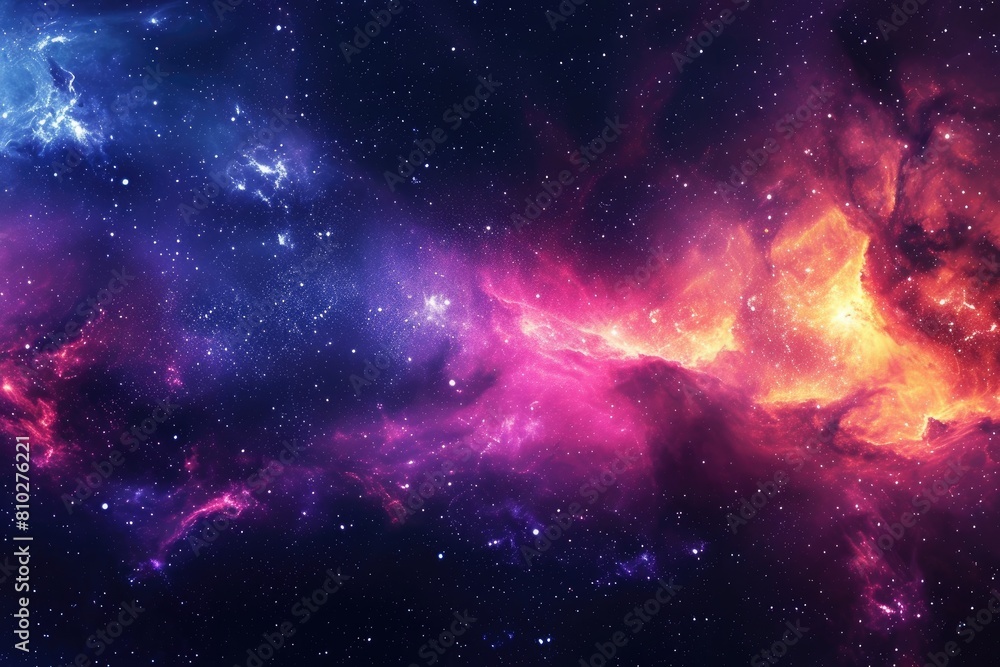 Wall mural mystical nebula vloud in deep outer space. illustration of a background with a majestic space theme.