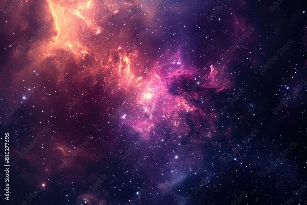 Wall mural abstract outer space art with galactic elements. illustration of a background with a majestic space 