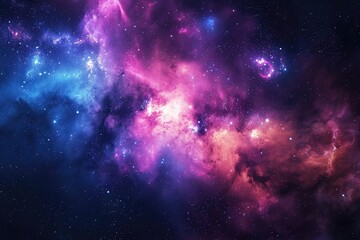 Obraz premium Mystical nebula clouds in deep space. Illustration of a background with a majestic space theme.