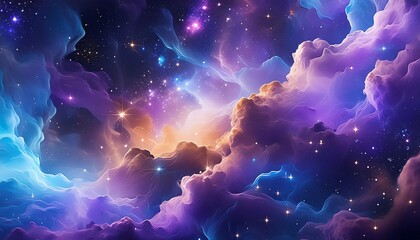 abstract cosmos background featuring nebulae and galaxies in space