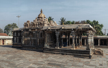 The city of Belur is famous for its Chennakeshava Temple, dedicated to Vishnu, one of the finest examples of Hoysala architecture. India.