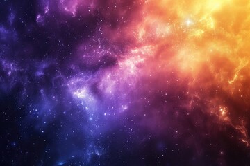 Obraz premium Cosmic landscape. Spiral galaxy amidst nebula. Illustration of a background with a majestic space theme.