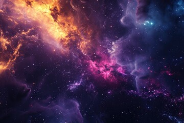 Fototapeta premium Astronomical phenomenon. Pulsar surrounded by nebula. Illustration of a background with a majestic space theme.