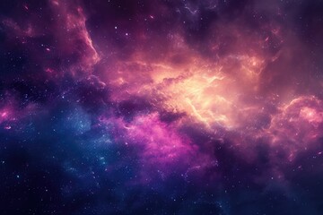 Bright supernova explosion in vast outer space. Illustration of a background with a majestic space theme.