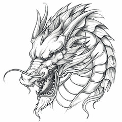 Dragon in cartoon, doodle style. Image for t-shirt, web, mobile apps and ui. Isolated 2d vector illustration in logo, icon, sketch style, Eps 10. AI Generative