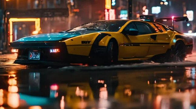 cyberpunk 2077 night city dystopian cyberpunk city blade runner futuristic cars rainy koi fish hologram
