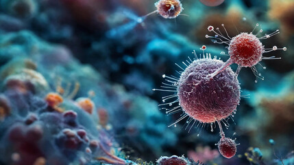 Microscopic worlds of cells organisms and molecular structures Generative Ai