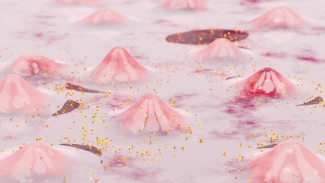 Clearing face Acne and Pimples and blackhead with foam Cream, Oily Skin Layer Cleaning, Clogged pores, lotion or milk or water or treatment to cleanse the skin dirt remover. Deep cleansing, 3d render