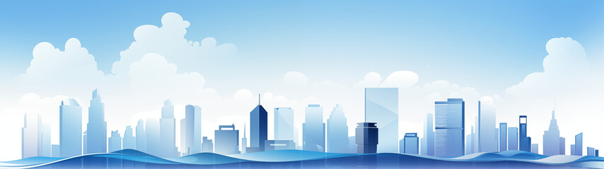 Fototapeta premium Urban Cityscape with Hills and Expansive Skies