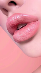 close up plump lips of a woman