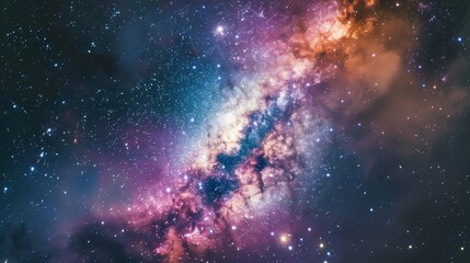 Naklejka premium Summer night sky. astronomy, astrophotography, and space exploration events and initiatives