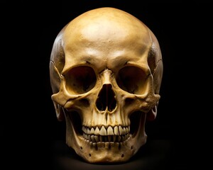 Mysterious image with a golden orb and black background generating intrigue