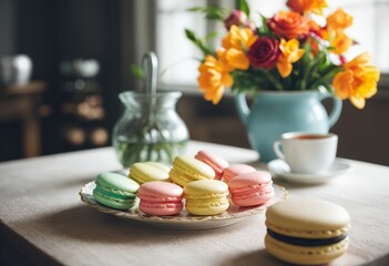 macaroons on a table