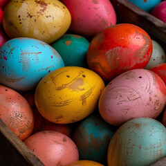 Colorful Hand-Painted Easter Eggs in High Resolution