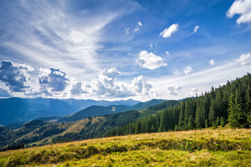 Majestic mountain landscape with dynamic sky