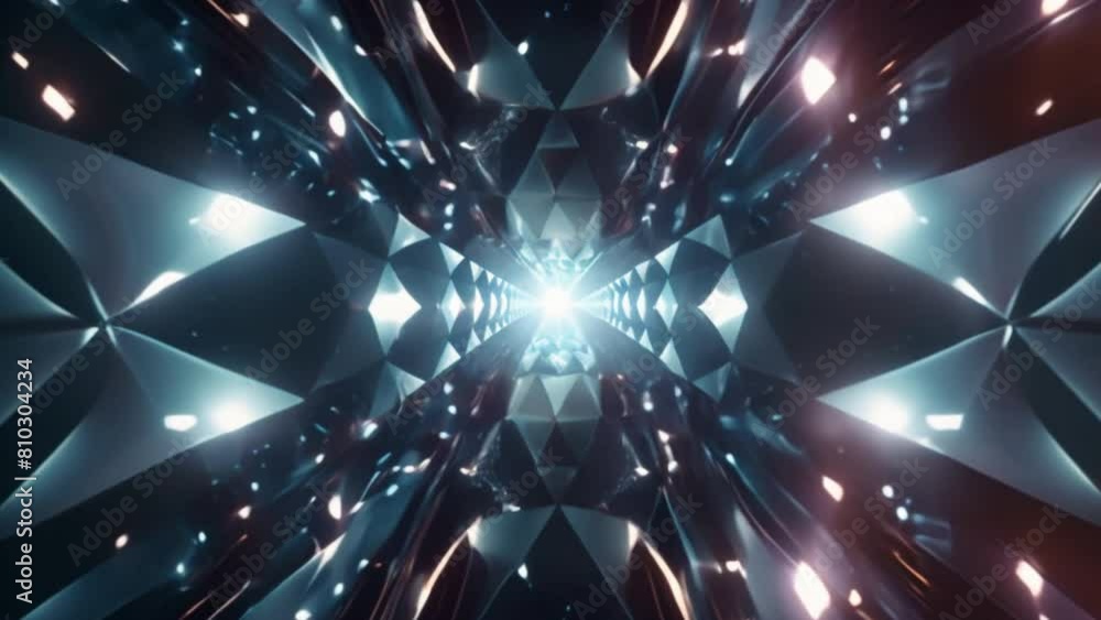 Poster abstract background,a kaleidoscopic triangle tunnel swirling with mesmerizing patterns,