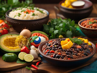 typical feijoada for Brazilian dinner