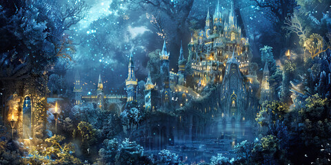 Magical Kingdom: Abstract Fantasy Realm with Castles and Magic, Perfect for Fairy Tale or Adventure Plays