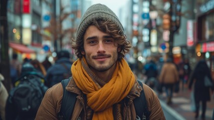 Fototapeta premium 笑顔の男性ポートレート,Generative AI AI画像