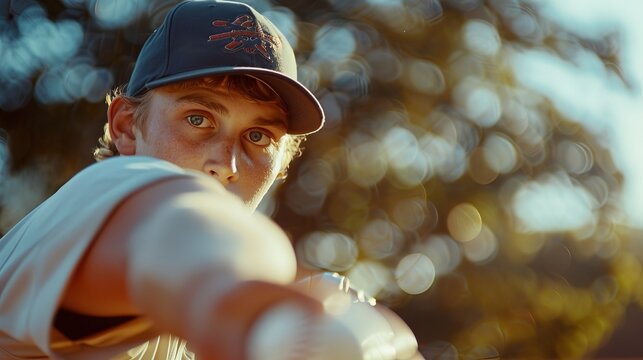 Intense Baseball Pitcher in Action