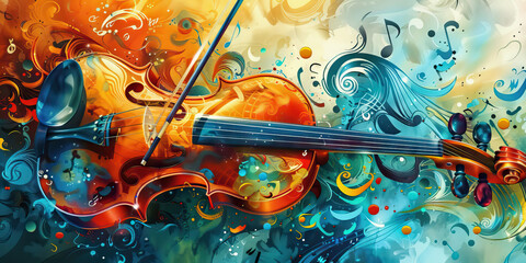 Wellness Symphony: Abstract Artwork with Musical Elements Eliciting a Sense of Harmony and Well-being