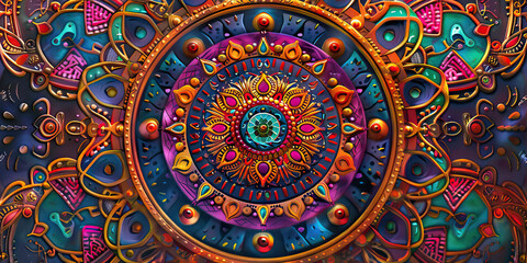 Medical Mandala: Abstract Mandala Design Infused with Healing Symbols and Patterns