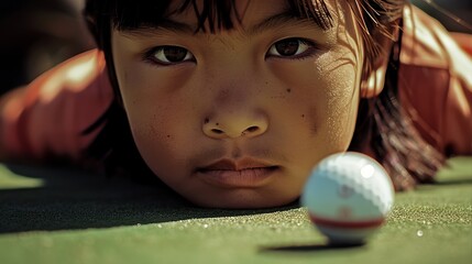 Young Golfer Concentrating During Junior Golf Tournament