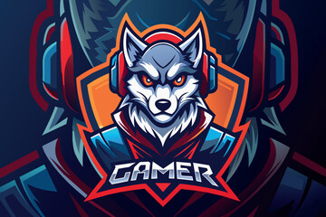 A stylized wolf head mascot logo for a gaming team