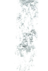 Silver metallic glitter sparkle explosion in air. Silver Glitter sand spark blink celebrate Chinese new year, fly throw silver glitters particle. White background isolated, selective focus Blur bokeh