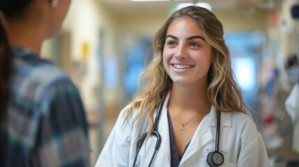 Smiling Young Female Doctor With Stethoscope