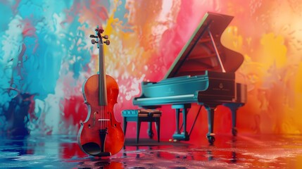 Music background illustration with piano keys