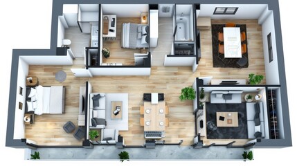 A floor plan of the apartment. The floor plan shows the layout of the apartment. The floor plan is to scale, and it is a great way to see how the apartment is laid out.