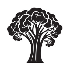 Broccoli in cartoon, doodle style . Image for t-shirt, web, mobile apps and ui. Isolated 2d vector illustration in logo, icon, sketch style, Eps 10, black and white. AI Generative